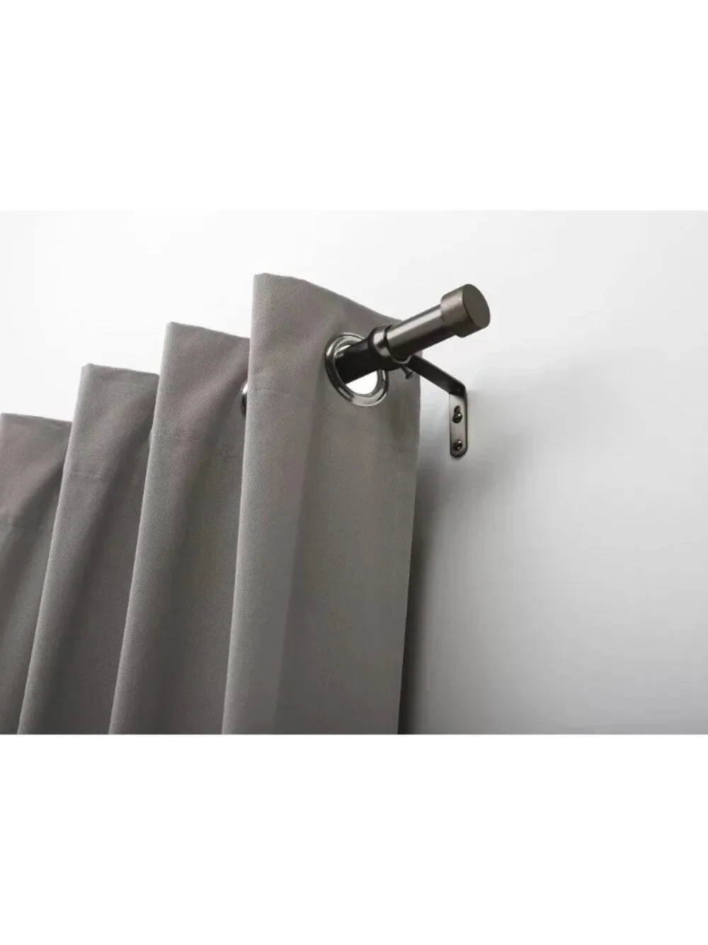 Threshold Dauntless Dark Metallic Gray Expandable Steel Curtain Rod 36